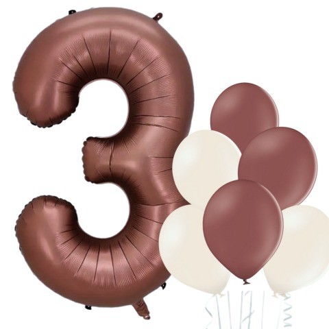 Balónek číslo 3 hnědý 66 cm la griseo