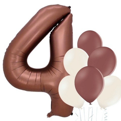 Balónek číslo 4 hnědý 66 cm la griseo