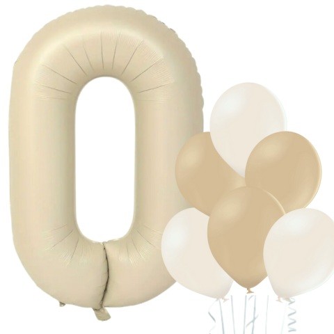 Balónek číslo 0 smetanový 66 cm la griseo