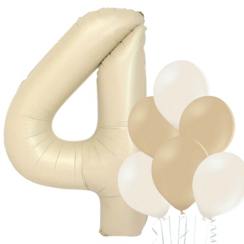 Balónek číslo 4 smetanový 66 cm la griseo