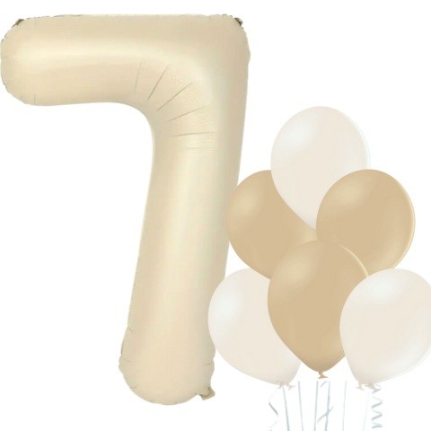 Balónek číslo 7 smetanový 66 cm la griseo