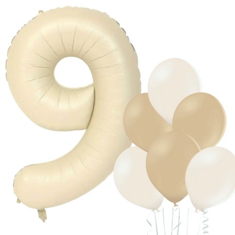 Balónek číslo 9 smetanový 66 cm la griseo