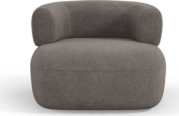 Šedé křeslo z textilie bouclé Jenny – Micadoni Home