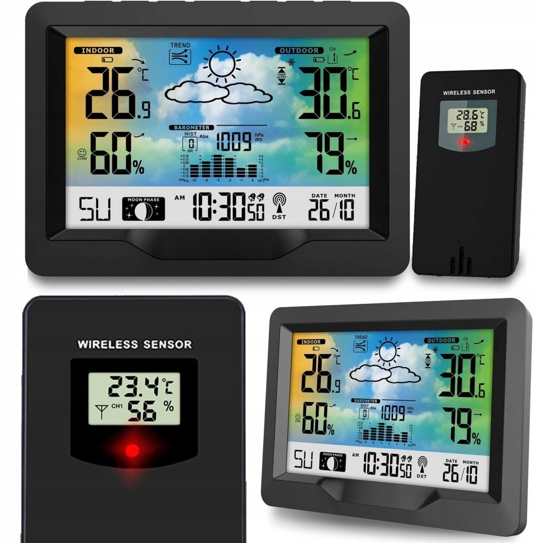 Meteorologická stanice s displejem BD-901 černá