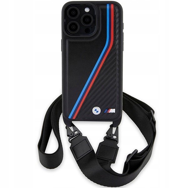 Pouzdro Bmw M Carbon obal Kryt Krční řemínek pro iPhone 15 Pro, case