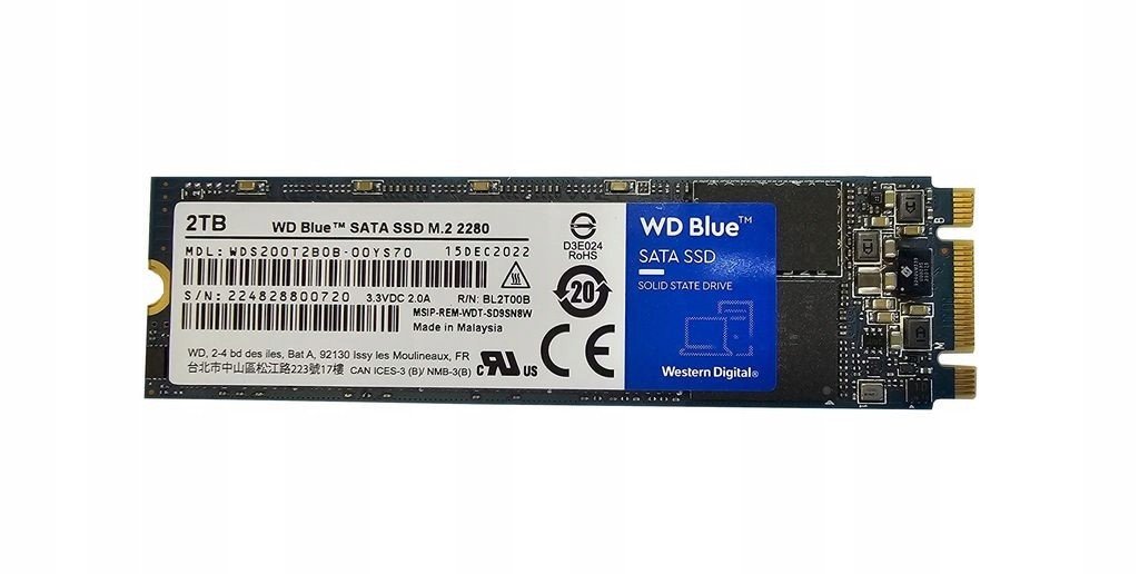 Nový Disk Wd>> Blue 2TB Ssd Sata M.2 2280 WDS200T2B0