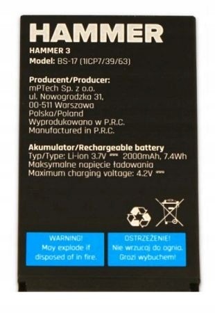 Baterie Myphone Hammer 3/3+ 2000mAh