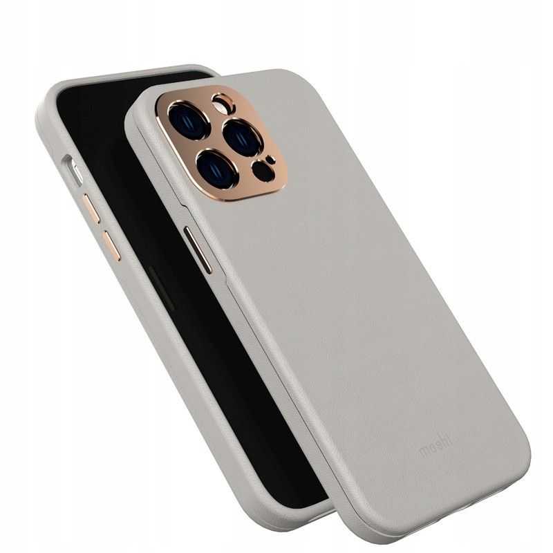 Moshi Napa Slim MagSafe Kožený pouzdro iPhone 14 Pro Max (Serene Gray)