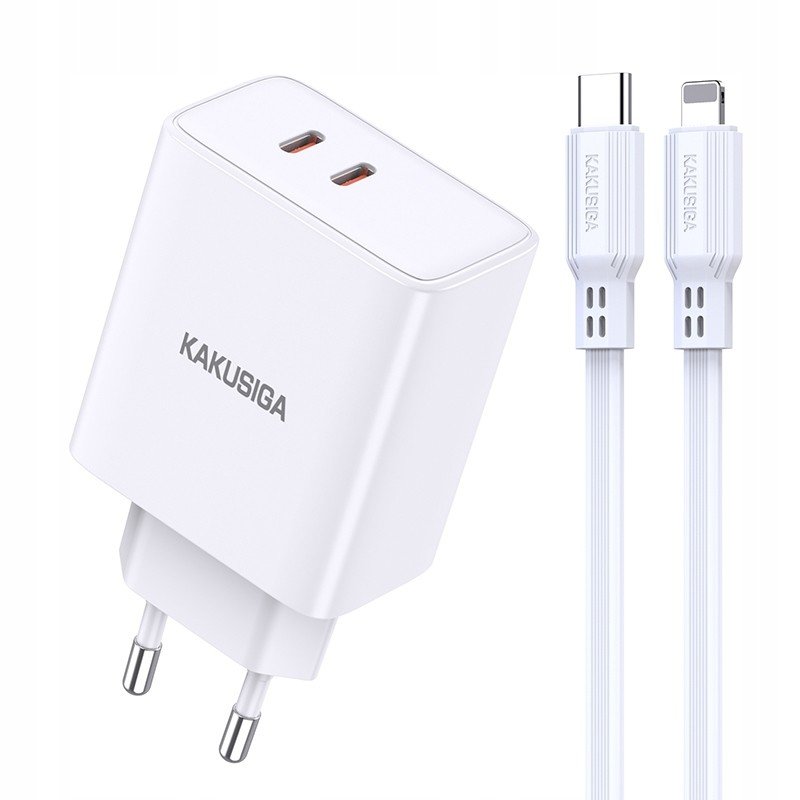 Nabíječka Kakusiga Type C Kabel 40W Fast Charging White 1M