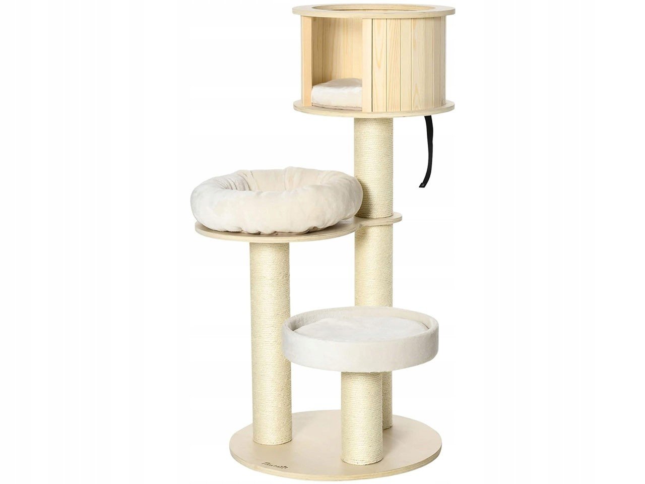 Odpočívadlo a škrabadlo pro kočky D30-414V01, se třemi úrovněmi, s jeskyní,