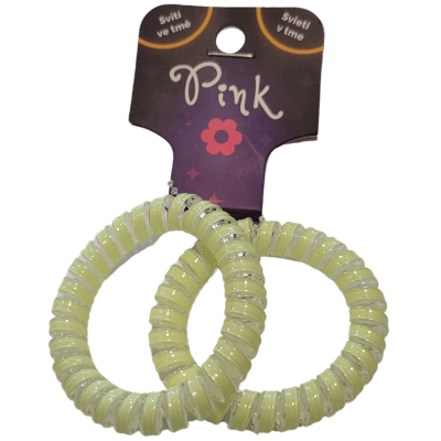 PINK - Spirálové gumičky do vlasů svítící 2ks