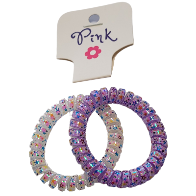 PINK - Spirálové gumičky do vlasů perleťové 2ks