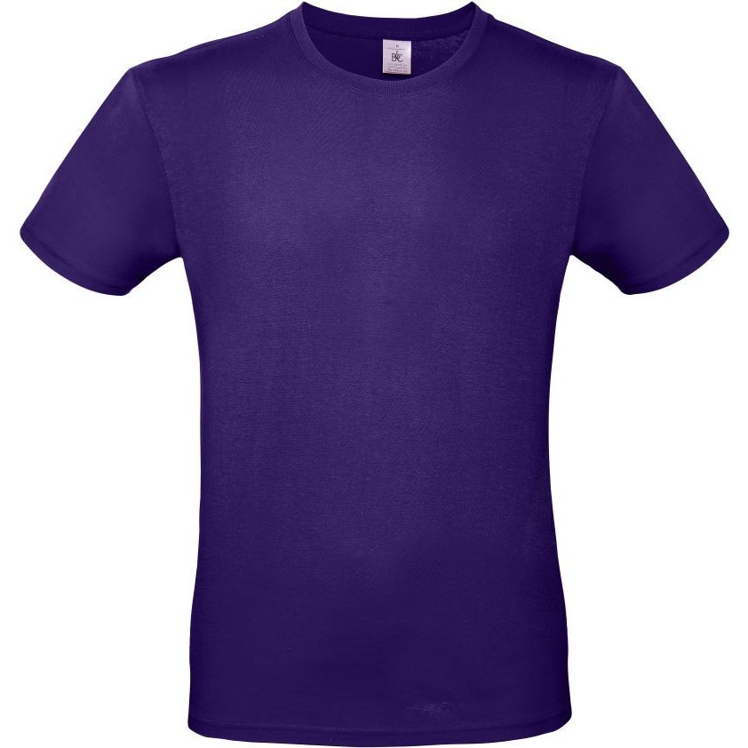 Pánské tričko B&C E150 - středně fialové, S