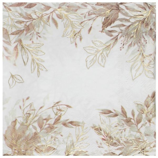 Ubrousky papírové Listy přírodní 33 x 33 cm 20 ks