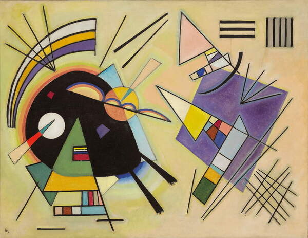Kandinsky, Wassily Kandinsky, Wassily - Obrazová reprodukce Black and Violet; Schwarz und Violett, 1923, (40 x 30 cm)