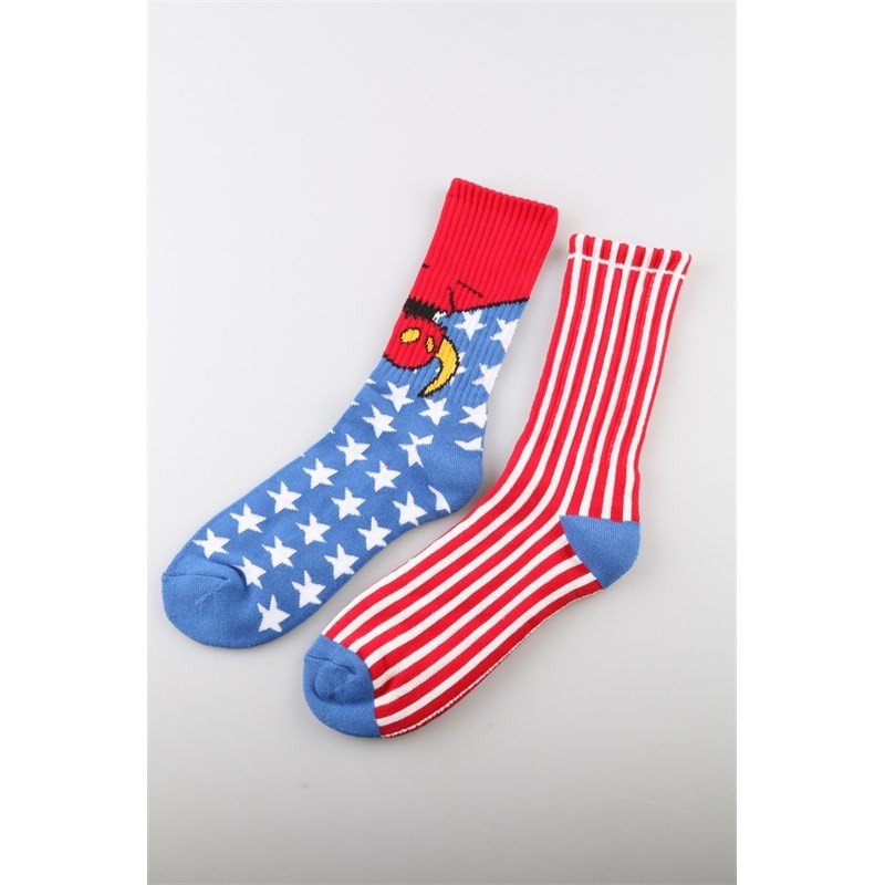 ponožky TOY MACHINE - Tm American Monster Sock Red (RED)