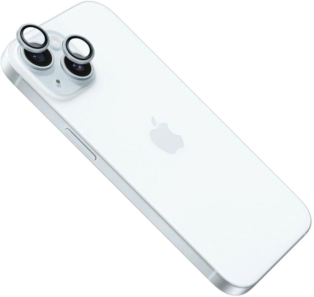 tvrzené sklo pro mobilní telefon Ochranná skla čoček fotoaparátů Fixed Camera Glass pro Apple iPhone 15/15 Plus, světle modrá