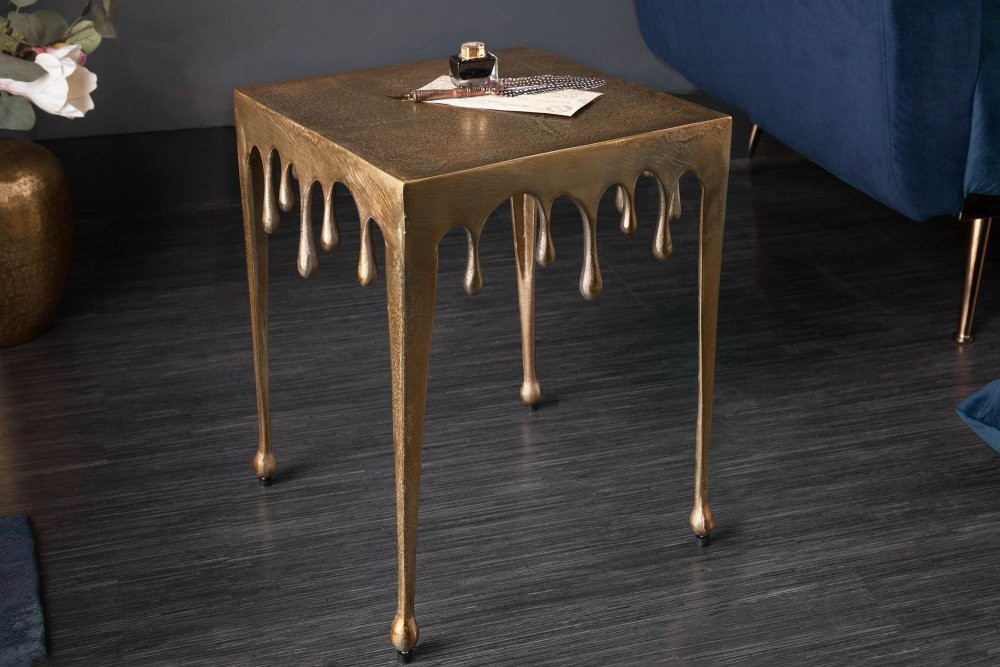 Odkládací stolek MEDUSA S Dekorhome Zlatá