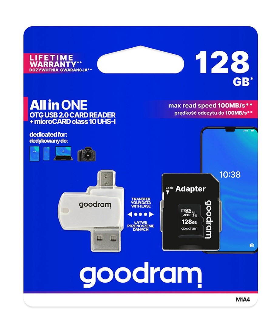 Paměťová karta GOODRAM 128GB Class 10 + čtečka micro USB 118457