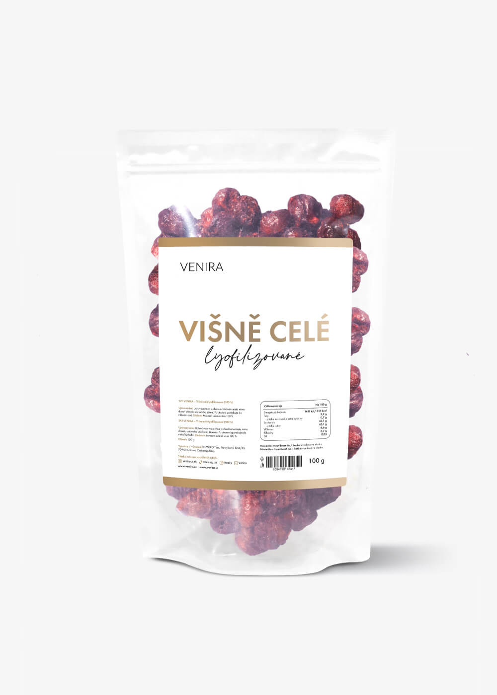 VENIRA lyofilizované višně, 100 g