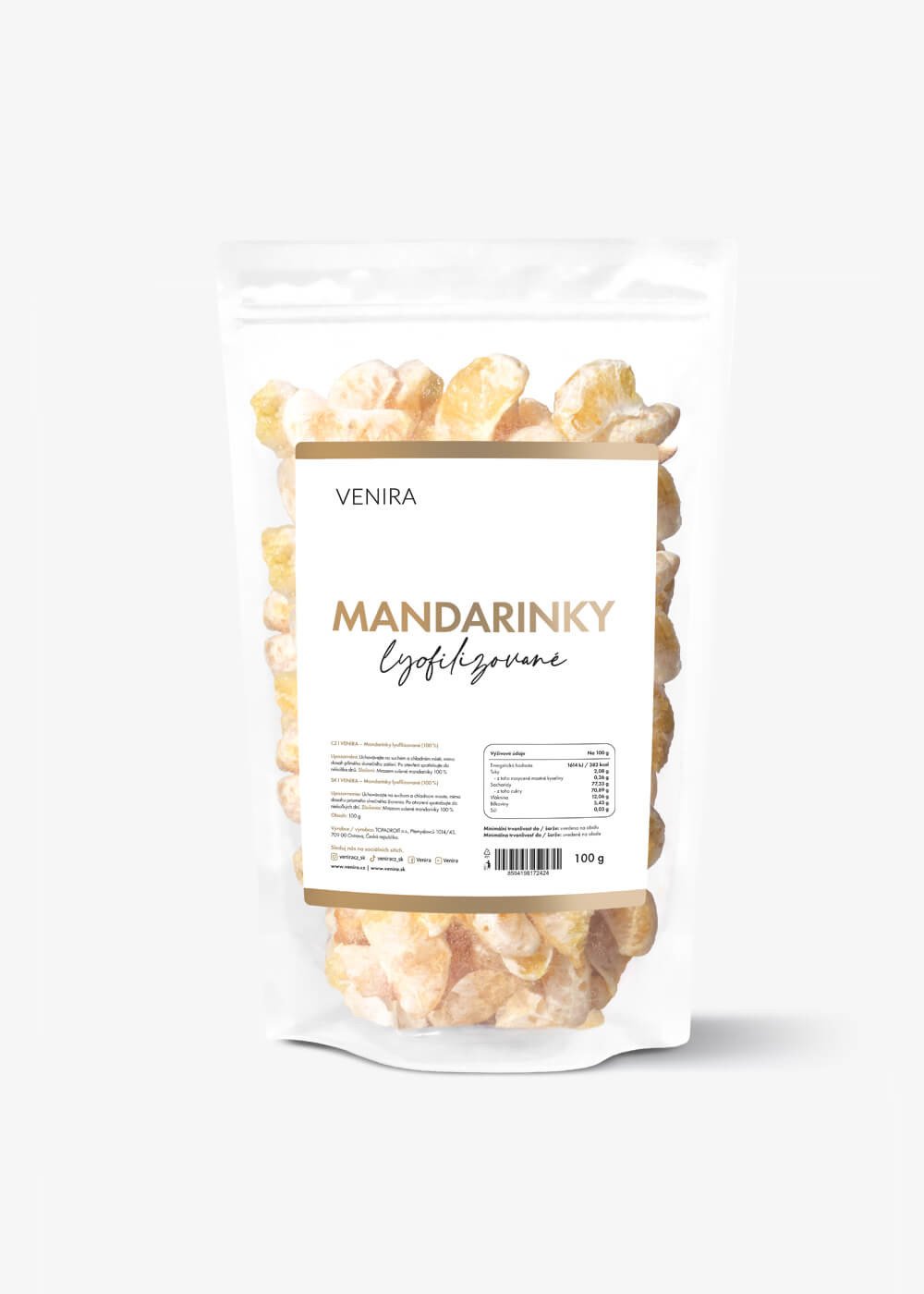 VENIRA lyofilizované mandarinky, 100 g