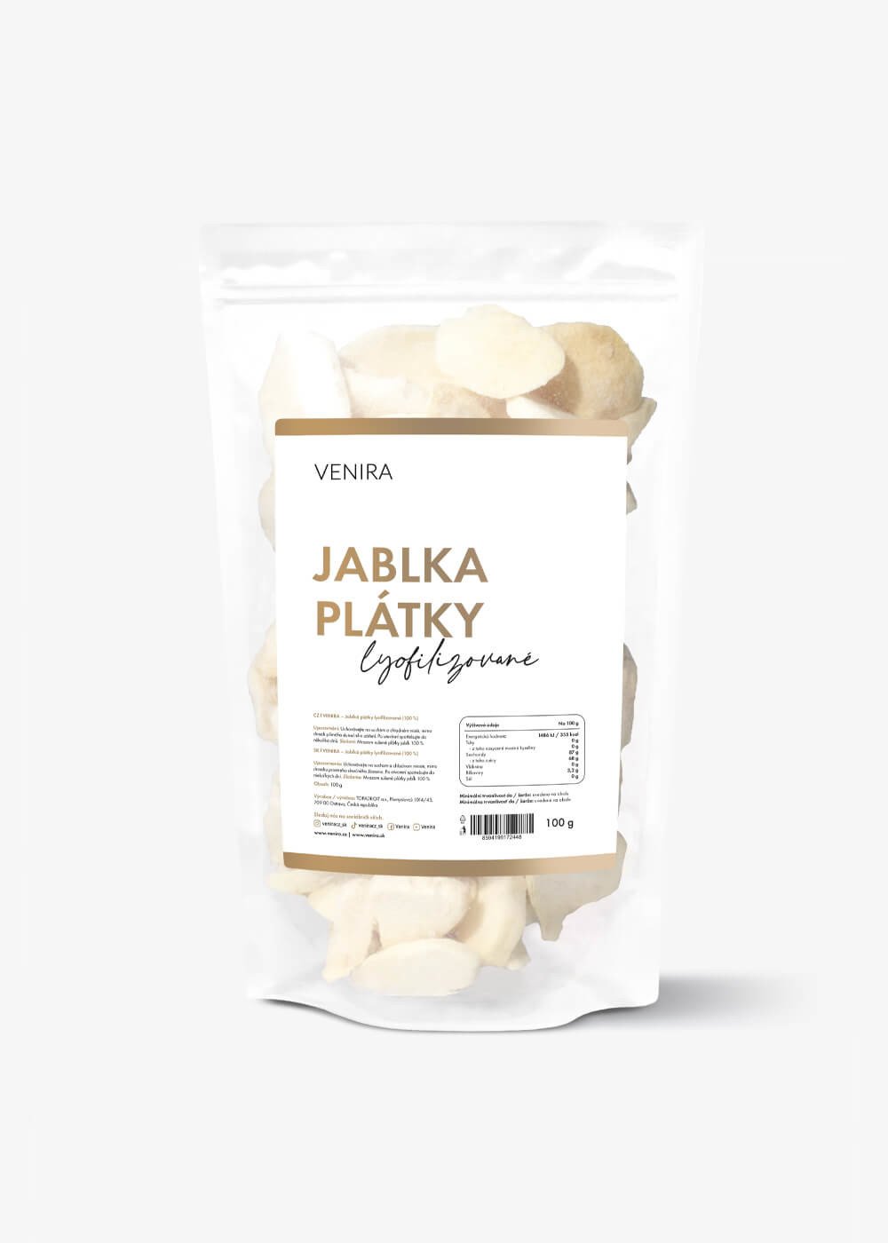 VENIRA lyofilizované jablko - plátky, 100 g