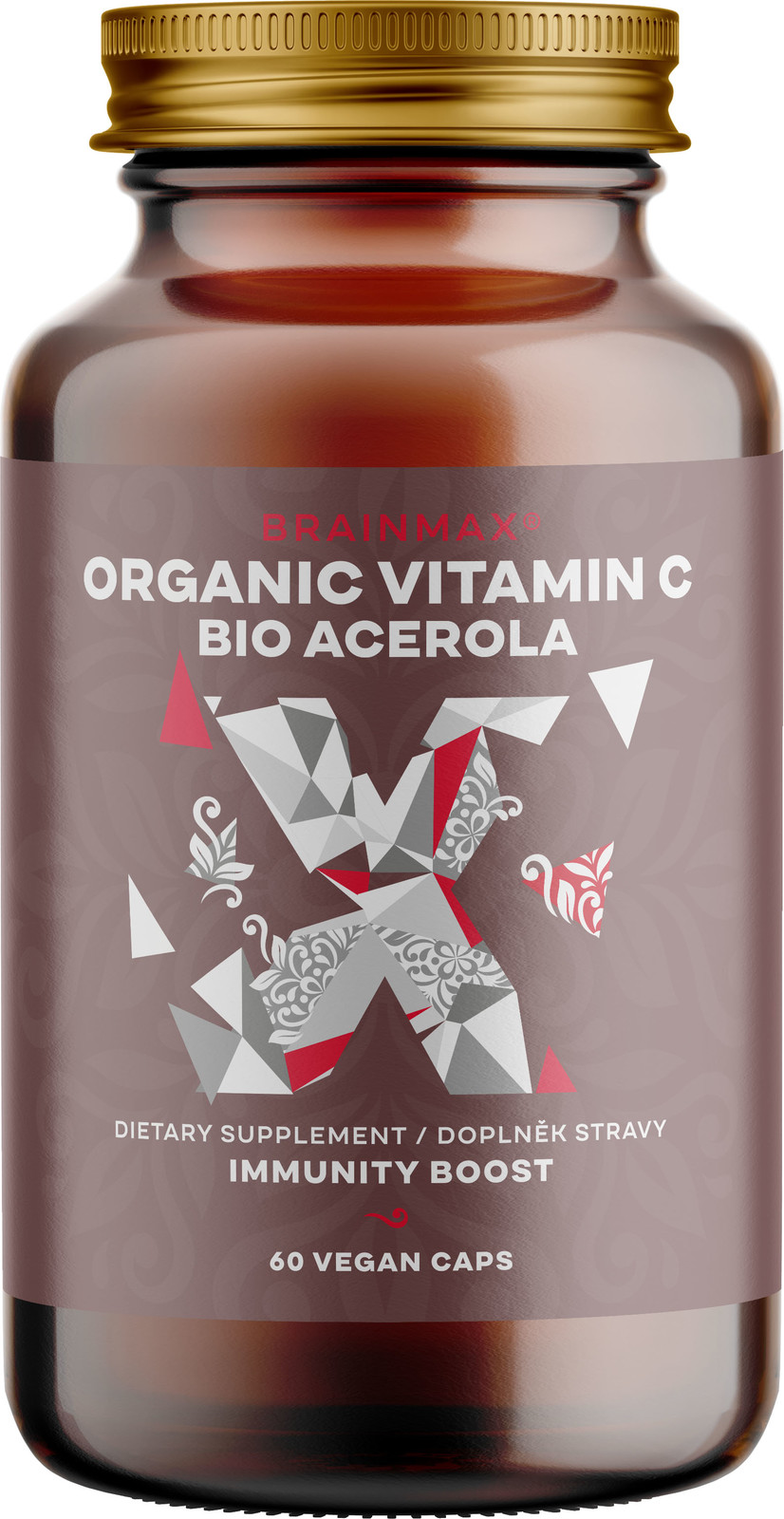 BrainMax Organic Vitamin C BIO Acerola, vitamín C z Aceroly, 60 rostlinných kapslí