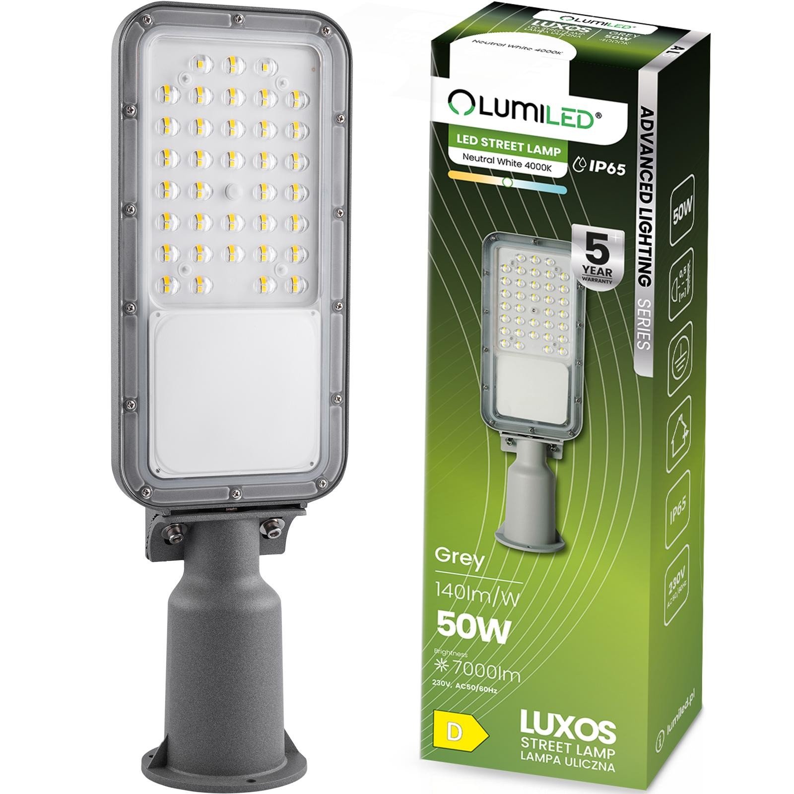 Svítidlo Uliczna LED LUXOS Przemysłowa Podhledové bodové svítidlo Drogowa 50W 7000lm 4000K IP65 Advanced Lighting Series LUMILED