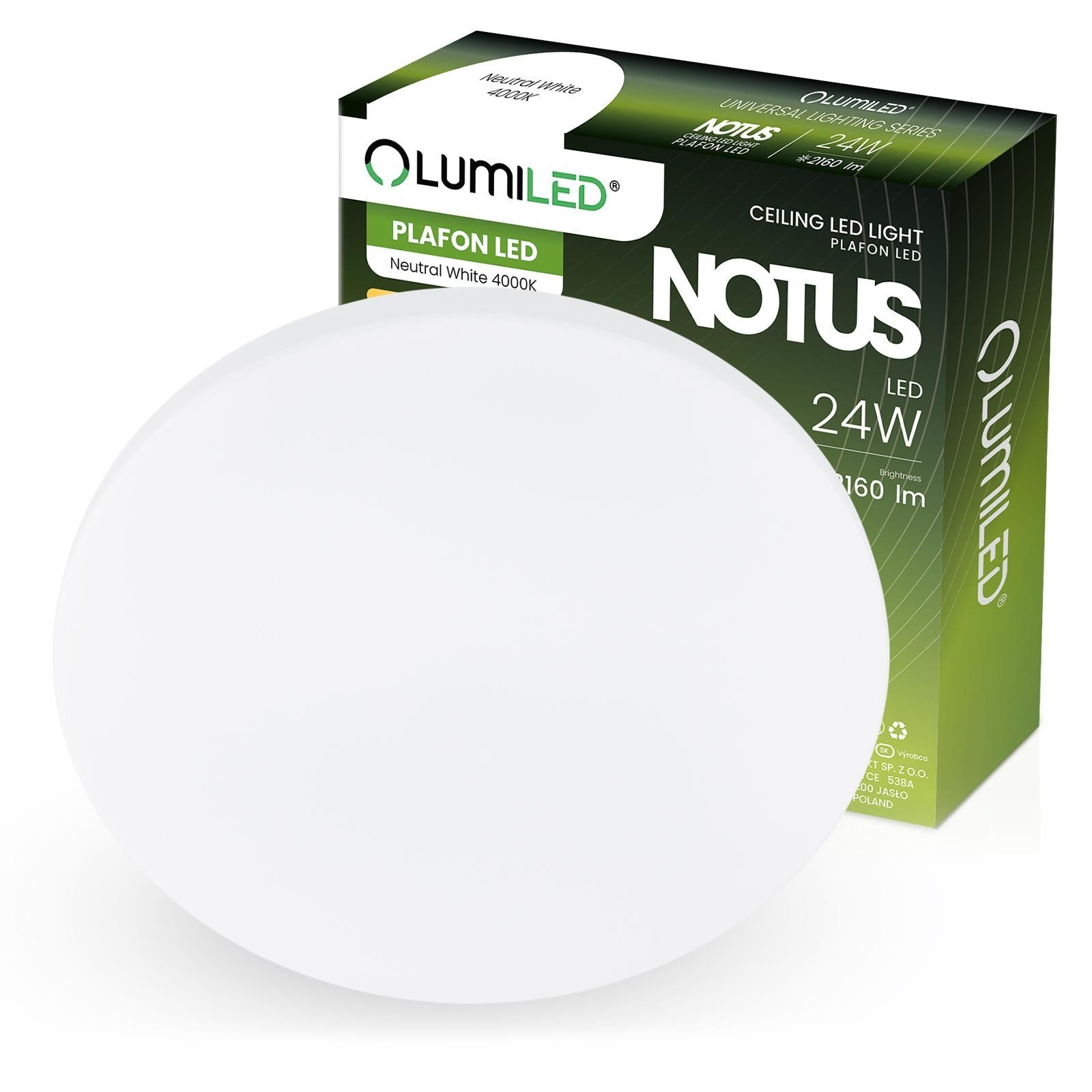 Plafon LED Svítidlo stropní přisazené NOTUS 24W kruhové 38 cm LUMILED
