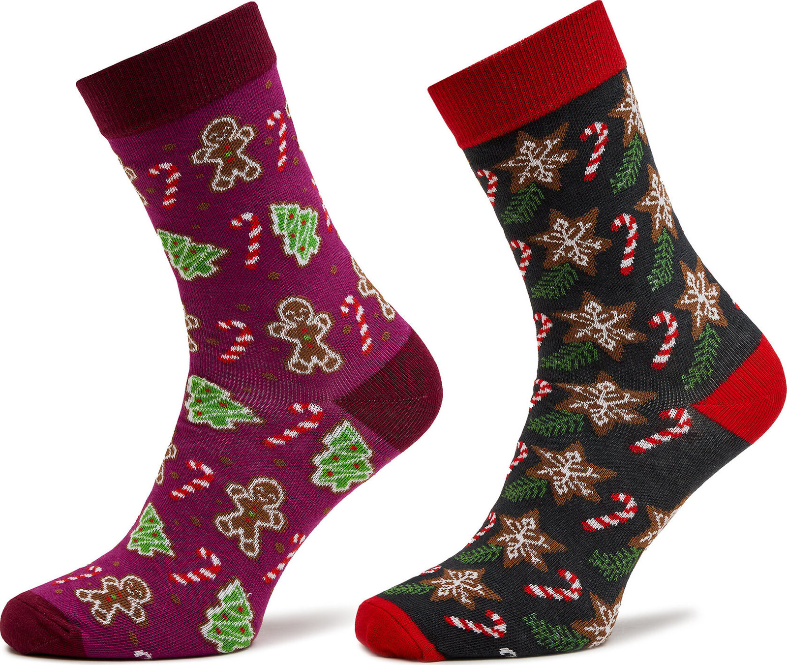 Sada 2 párů pánských vysokých ponožek Rainbow Socks Xmas Socks Balls Adults Gifts Pak 2 Zelená