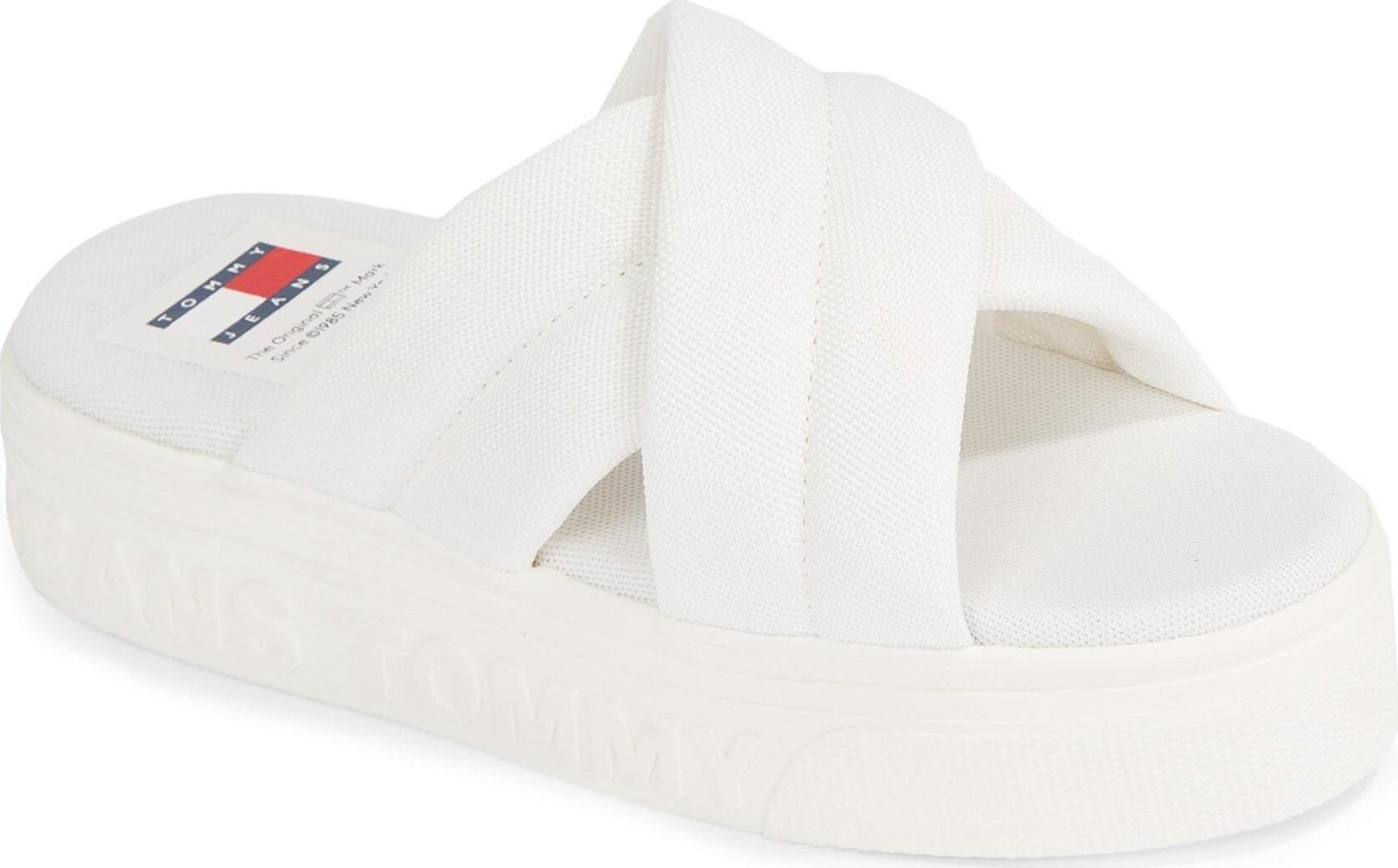 Nazouváky Tommy Jeans Tjw Lettering Flatform Sandal EN0EN02465 Ecru YBL