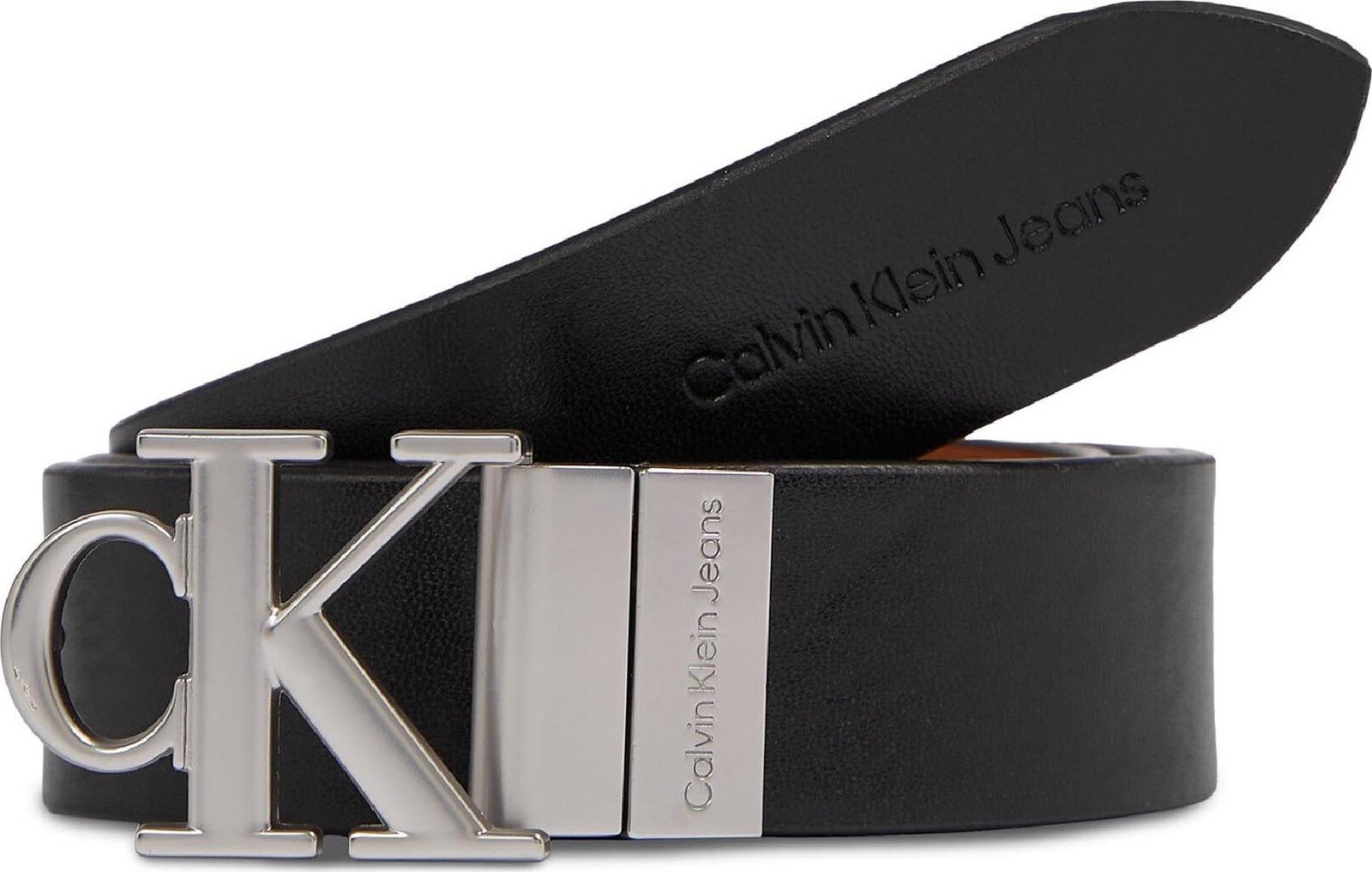 Dámský pásek Calvin Klein Jeans Round Mono Pl Rev Lthr Belt 30Mm K60K611489 Black/Cognac 00Z