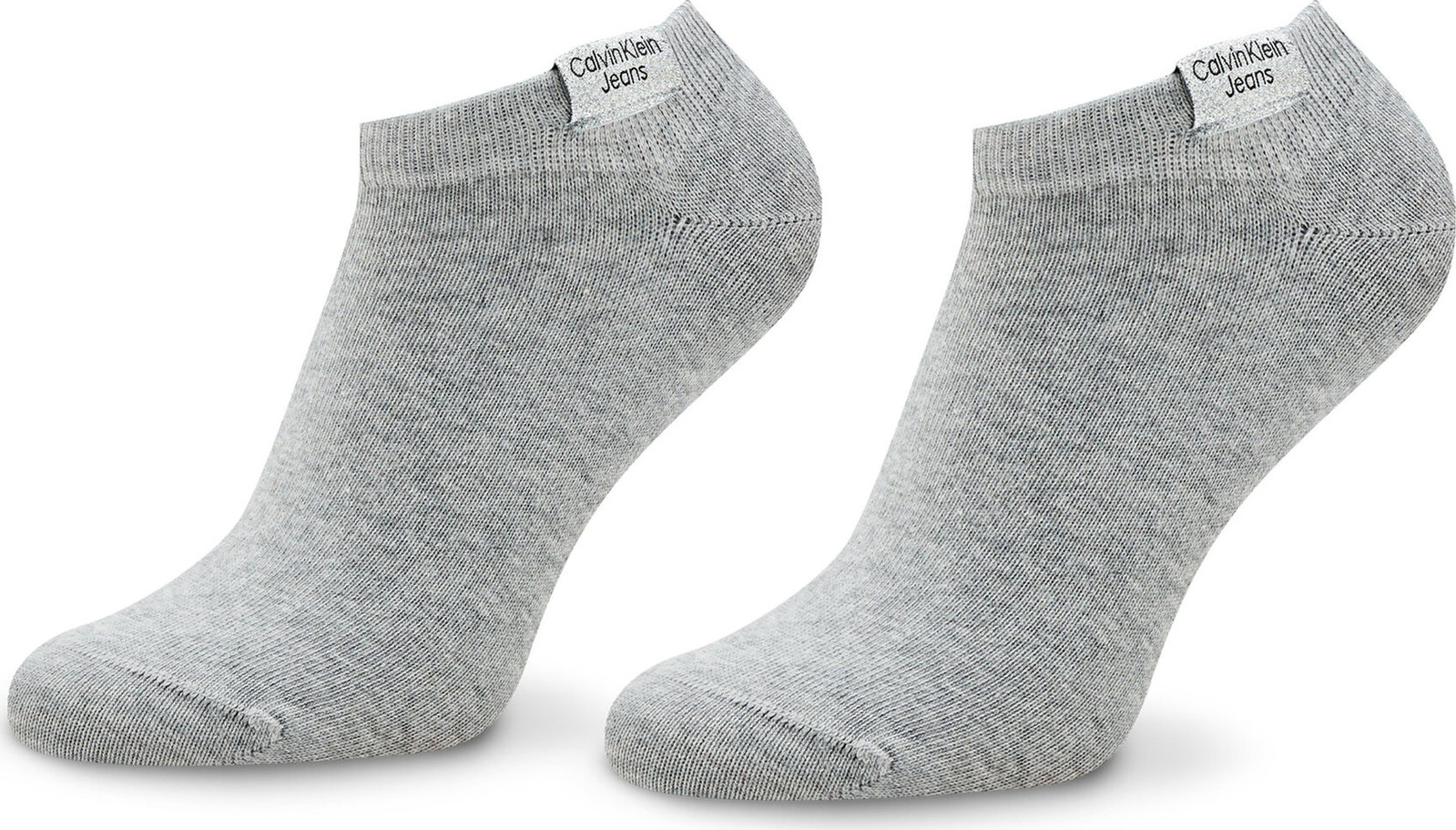 Sada 2 párů dámských nízkých ponožek Calvin Klein Jeans 701218749 Light Grey Melange 005