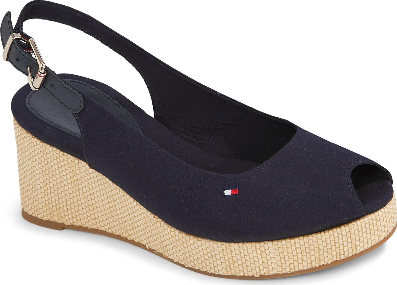 Espadrilky Tommy Hilfiger Iconic Elba Sling Back Wedge FW0FW04788 Space Blue DW6