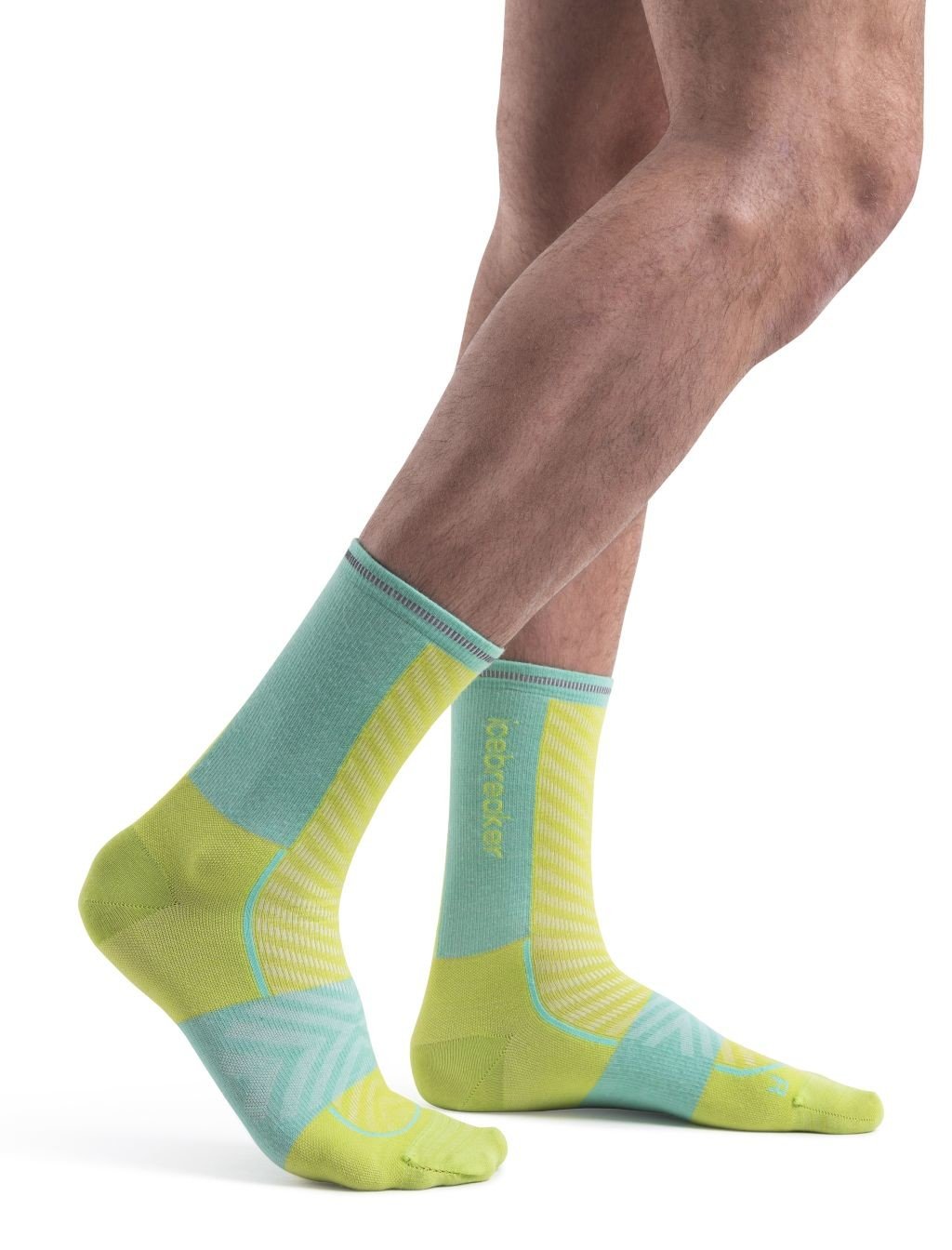 ICEBREAKER Mens Merino Run+ Ultralight Crew, Hyper/Aura velikost: S