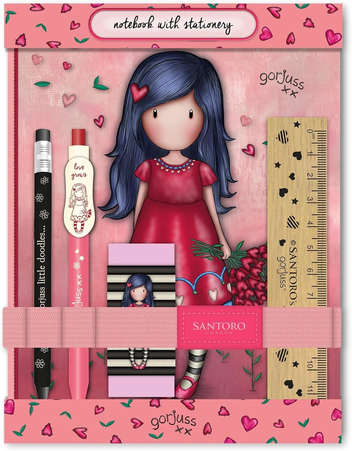 Santoro, 602GJ11, Gorjuss, sada školních pomůcek se zápisníkem, 5 ks