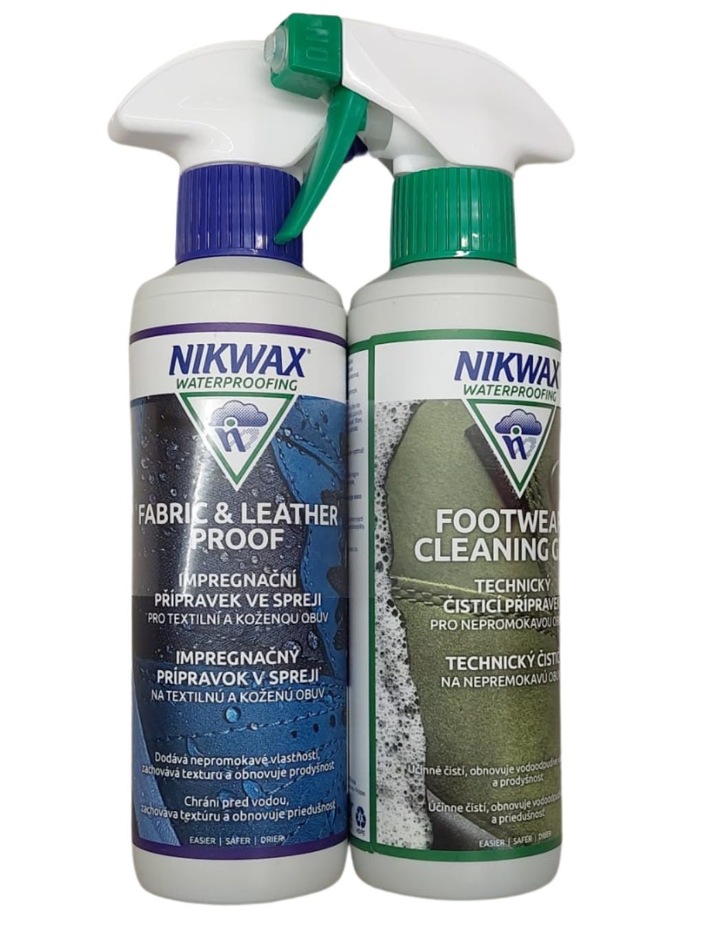 NIKWAX sada čistící prostředek Footwear Cleaning Gel a impregnace Fabric/Leather Proof (300 + 300 ml)