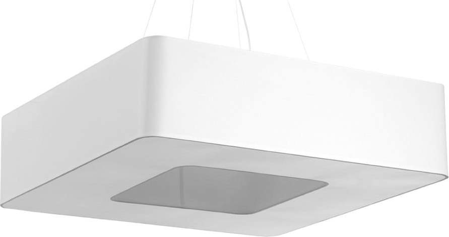 Bílé závěsné svítidlo se skleněno-textilním stínidlem Piano – Nice Lamps