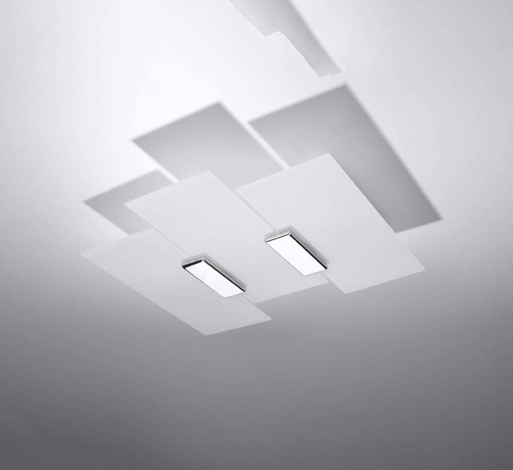 Bílé stropní svítidlo se skleněným stínidlem 42x40 cm Veronica – Nice Lamps