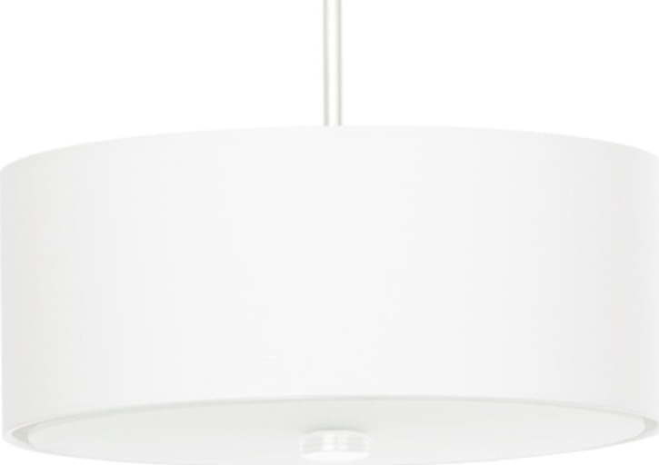 Bílé závěsné svítidlo s textilním stínidlem ø 30 cm Herra – Nice Lamps