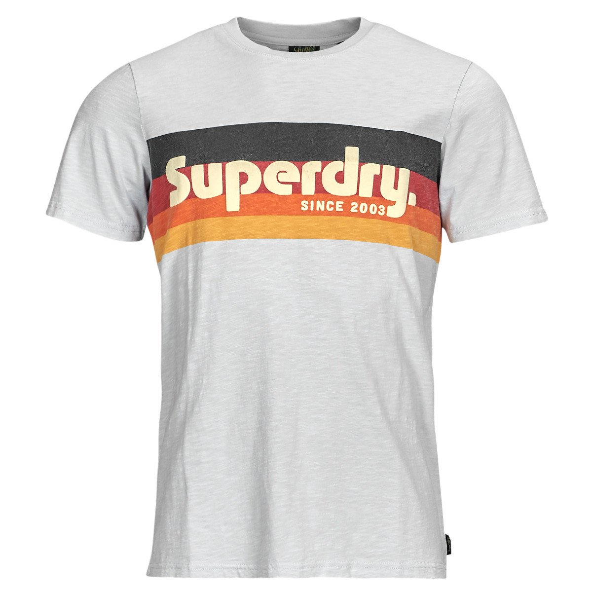 Superdry  CALI STRIPED LOGO T SHIRT  Bílá