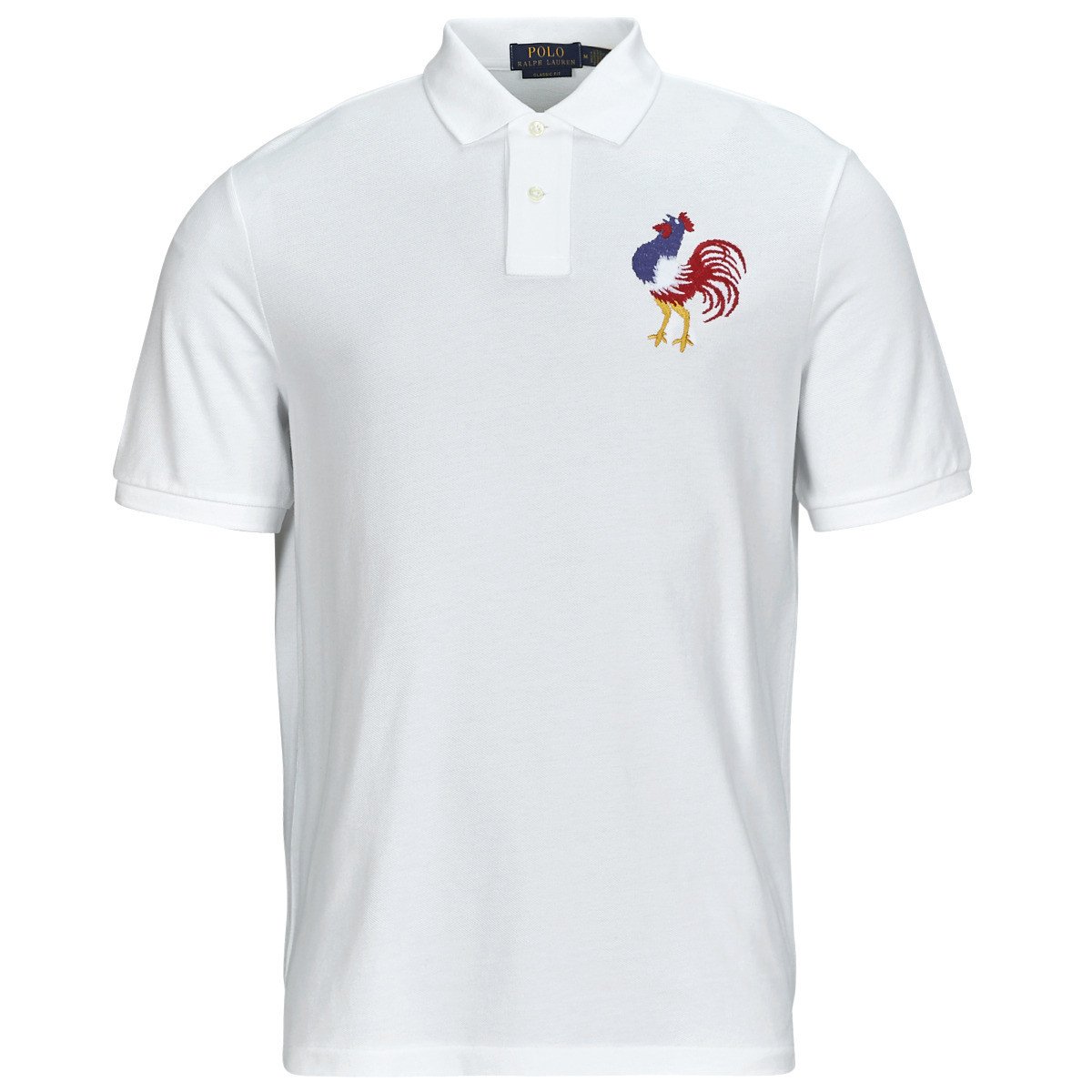 Polo Ralph Lauren  POLO COUPE DROITE EN COTON BRODE  Bílá