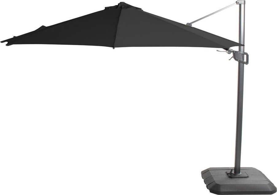 Černý slunečník ø 350 cm Shadowflex Deluxe – Hartman