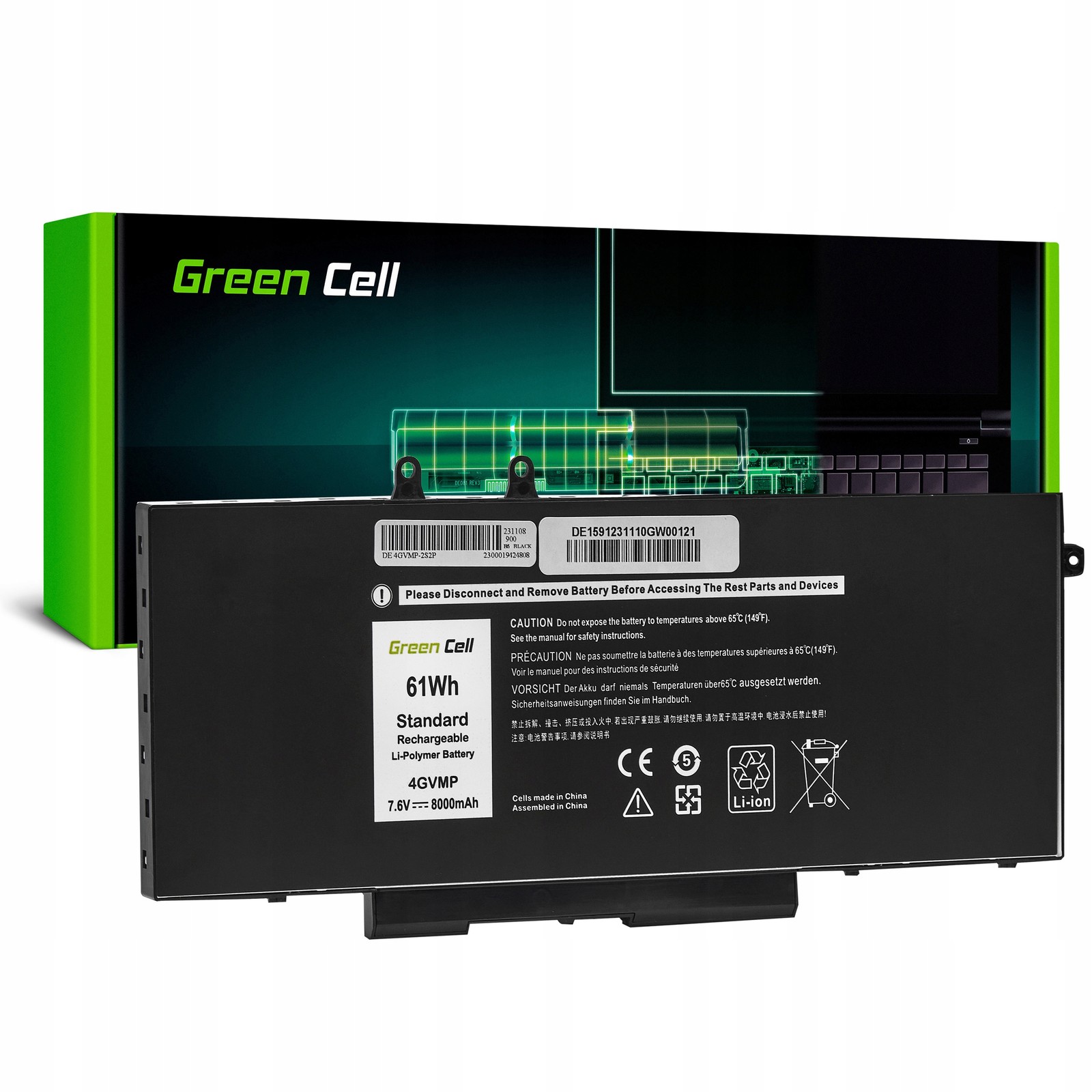 Baterie 4GVMP pro Dell Latitude 3510 Inspiron 5501 5505 5301 5401 5402 5502