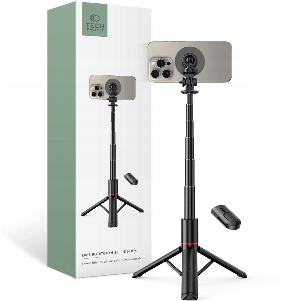 Tech-protect L06S -selfie Stick Tripod Pro Kolečkové Brusle Stativová Hůl Bluetooth
