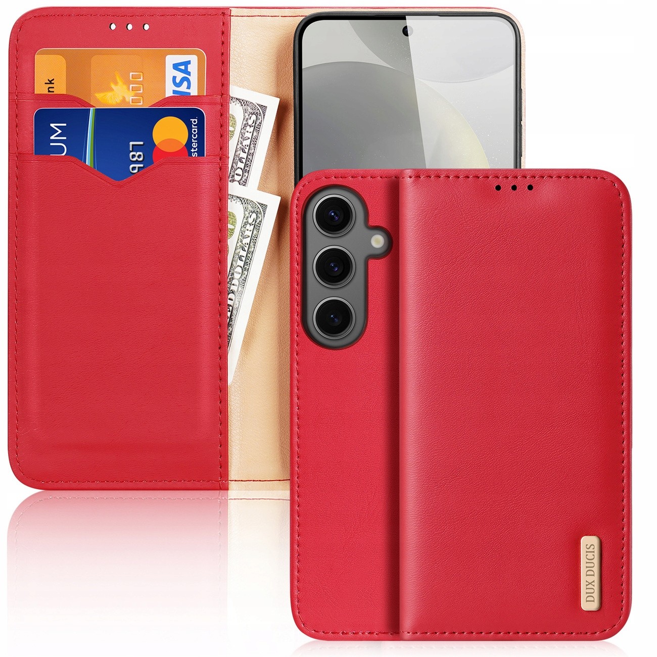 Pouzdro S Klopou Pouzdro Dux Ducis Hivo Peněženka Pro Samsung Galaxy S24 Červená