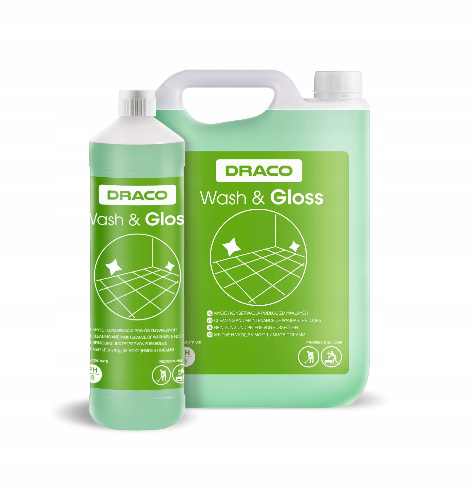 Tekutý čistič a údržba podlah Draco Wash & Gloss 5L