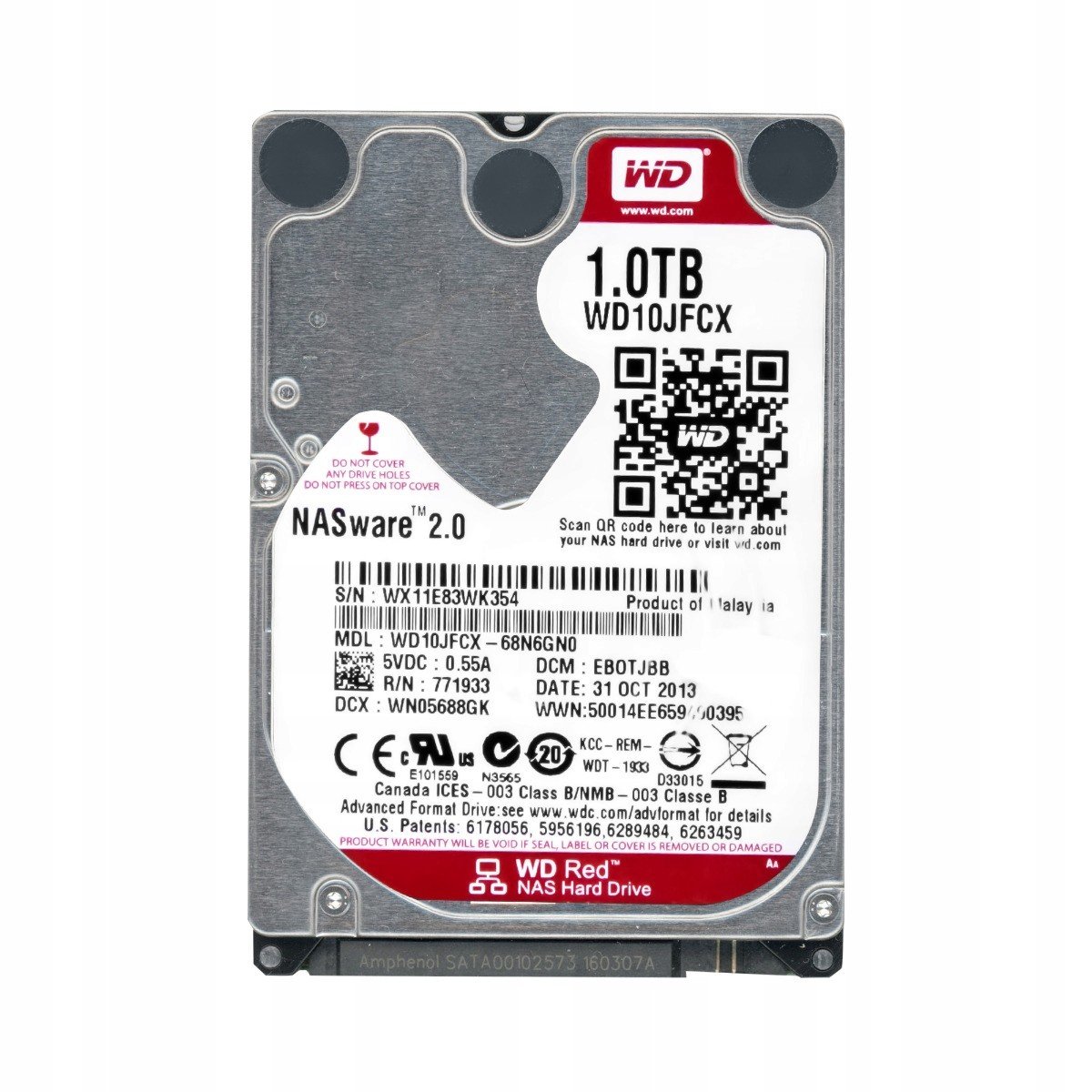 Wd Red 1TB 5.4K 16MB Sata III 2.5'' WD10JFCX NASware 2.0