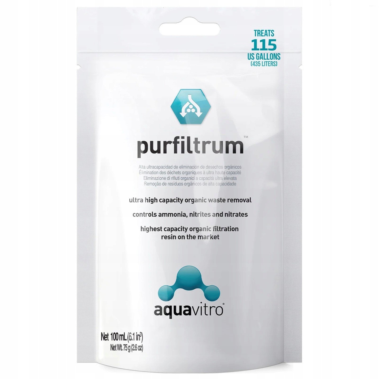 Seachem Aquavitro Purfiltrum 100ml Uswa NH3, NO2, NO3