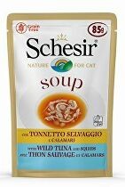 Schesir Cat kapsa Adult Soup tuňák/oliheň 85g 5 + 1 zdarma